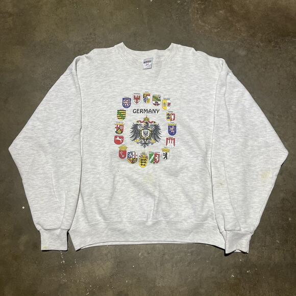 Vintage 90s Germany Regional Crest Grey Sweatshirt - Picture 1 of 5